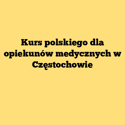 Kurs polskiego dla opiekunów medycznych w Częstochowie